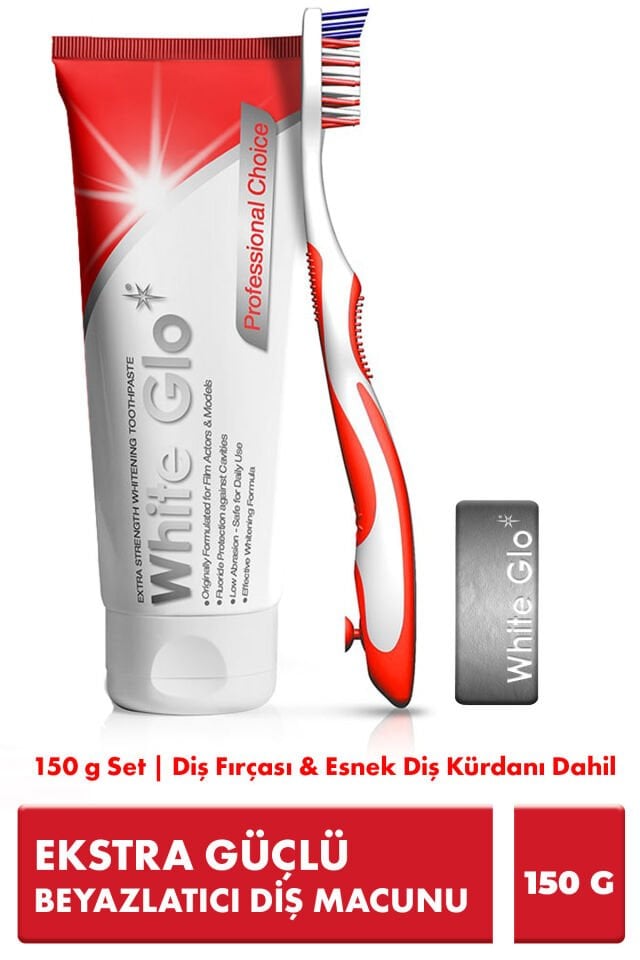 Ekstra Güçlü Beyazlatıcı Diş Macunu 150 g Set | Diş Fırçası & Esnek Diş Kürdanı Dahil