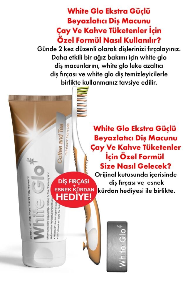 Çay Kahve Lekelerine Karşı Ekstra Beyazlatıcı Diş Macunu 150 g Set Diş Fırçası & Kürdan Dahil