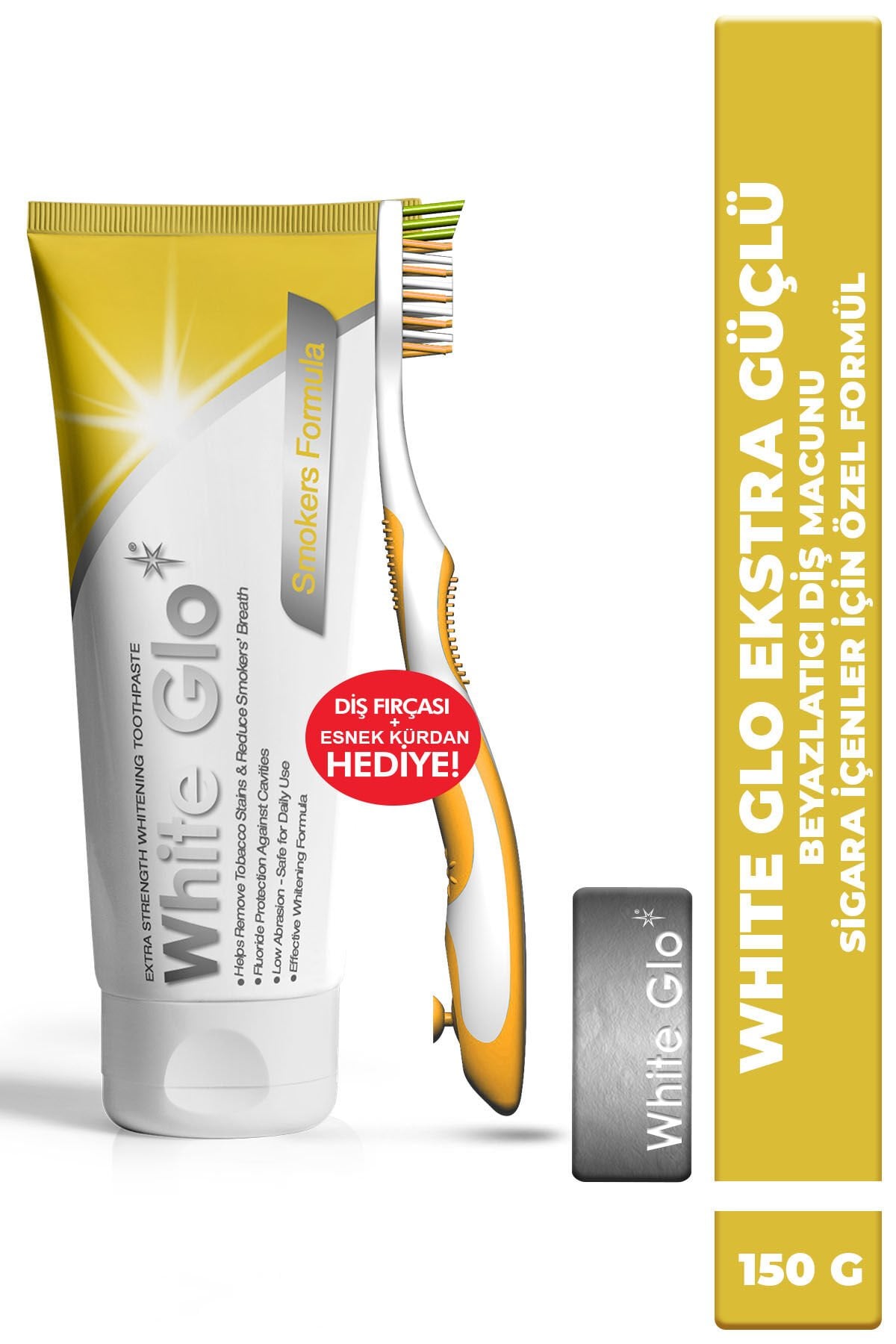 Sigara Lekelerine Karşı Ekstra Beyazlatıcı Diş Macunu 150 g Set Fırça & Esnek Kürdan Dahil