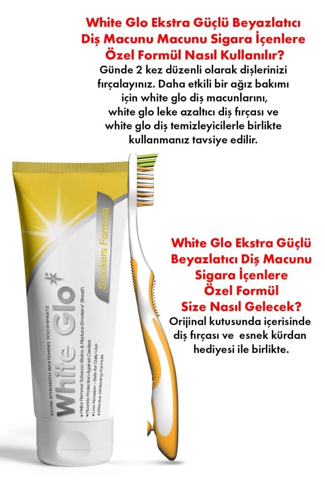 Sigara Lekelerine Karşı Ekstra Beyazlatıcı Diş Macunu 150 g Set Fırça & Esnek Kürdan Dahil