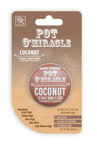 Pot O'Miracle  Yoğun Nemlendirici ve Onarıcı Dudak Bakımı Hindistan Cevizi Özlü 10 G