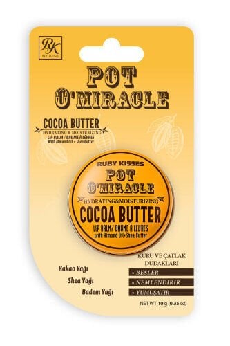 Pot O'Miracle Yoğun Nemlendirici ve Onarıcı Dudak Bakımı Kakao Yağı Özlü 10 G