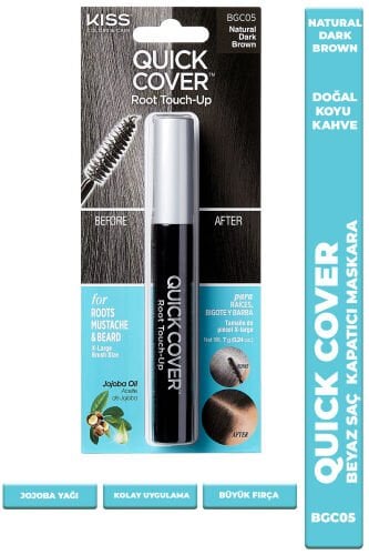 Ouick Cover Beyaz Saç Kapatıcısı Maskara Koyu Kahverengi 7g