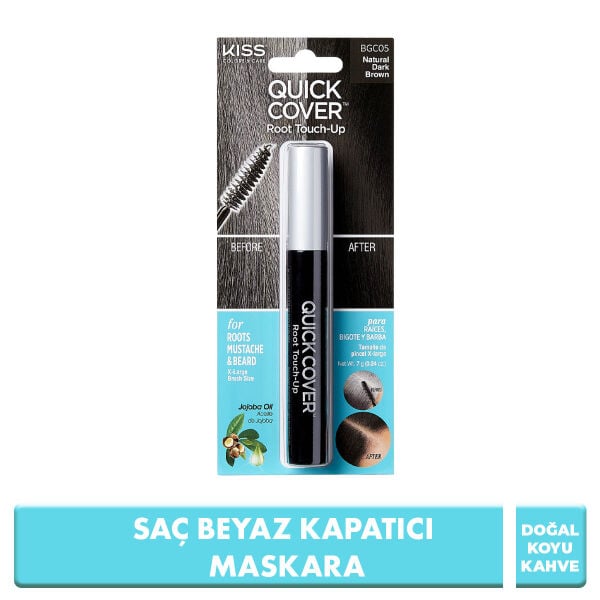 Ouick Cover Beyaz Saç Kapatıcısı Maskara Koyu Kahverengi 7g