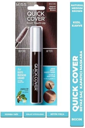 Quick Cover Beyaz Saç Kapatıcısı  Maskara Kızıl Kahverengi 7g