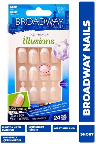 Broadway Kiss Takma Tırnak  Kısa Oval French