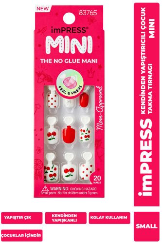 İmpress Mini Kendinden Yapışkanlı Çocuk Takma Tırnağı Kırmızı Desenli