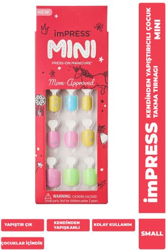 İmpress Mini Kendinden Yapışkanlı Çocuk Takma Tırnağı Renkli