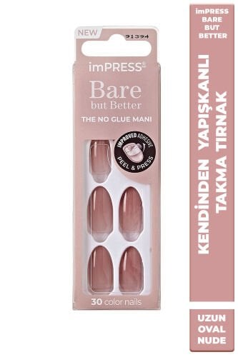 imPRESS Kendinden Yapışkanlı Takma Tırnak Oval Uzun Nude Ombre