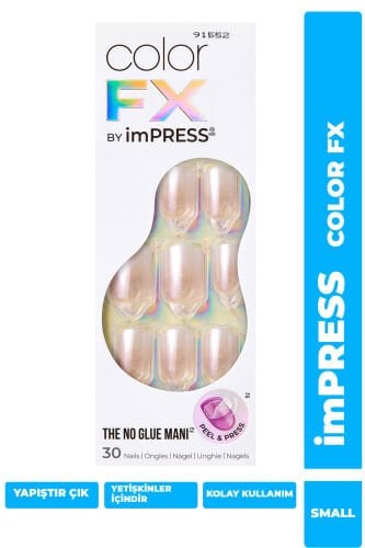 imPRESS Color FX Kendinden Yapışkanlı Takma Tırnak Kısa Simli Sedef