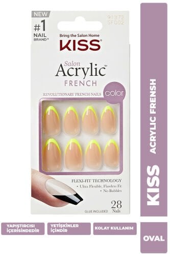 Kiss Acrylic Takma Tırnak Oval Yeşil French