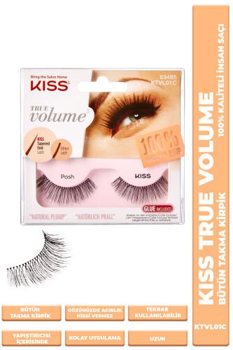 Kiss Bütün Takma Kirpik %100 İnsan Saçı | Doğal, Hafif ve Hacimli Görünüm