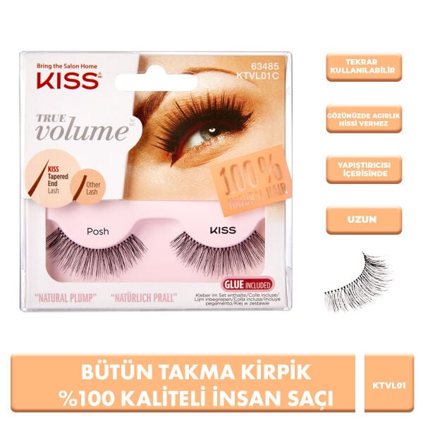 Kiss Bütün Takma Kirpik %100 İnsan Saçı | Doğal, Hafif ve Hacimli Görünüm