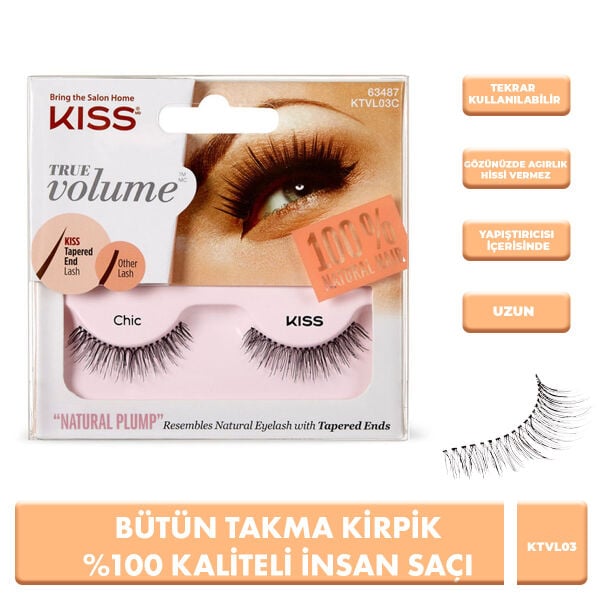 Kiss Bütün Takma Kirpik %100 İnsan Saçı