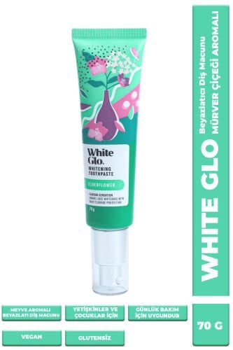 White Glo Glutensiz Vegan Diş Macunu Mürver Çiçeği Aromalı 70 G