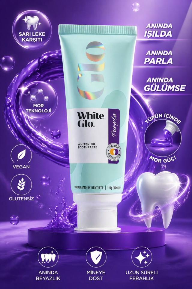 Glutensiz Sarı Leke Karşıtı Mor Diş Macunu 115 GR