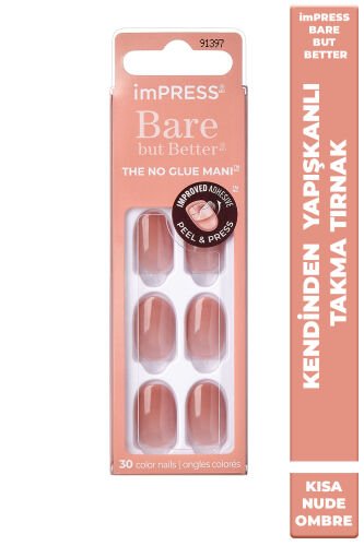 Kendinden Yapışkanlı Takma Tırnak Kısa Nude