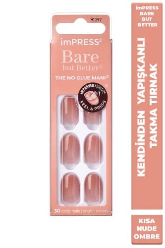 Kendinden Yapışkanlı Takma Tırnak Kısa Nude