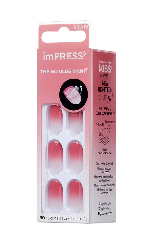 Kendinden Yapışkanlı Takma Tırnak Kısa Ombre Pembe
