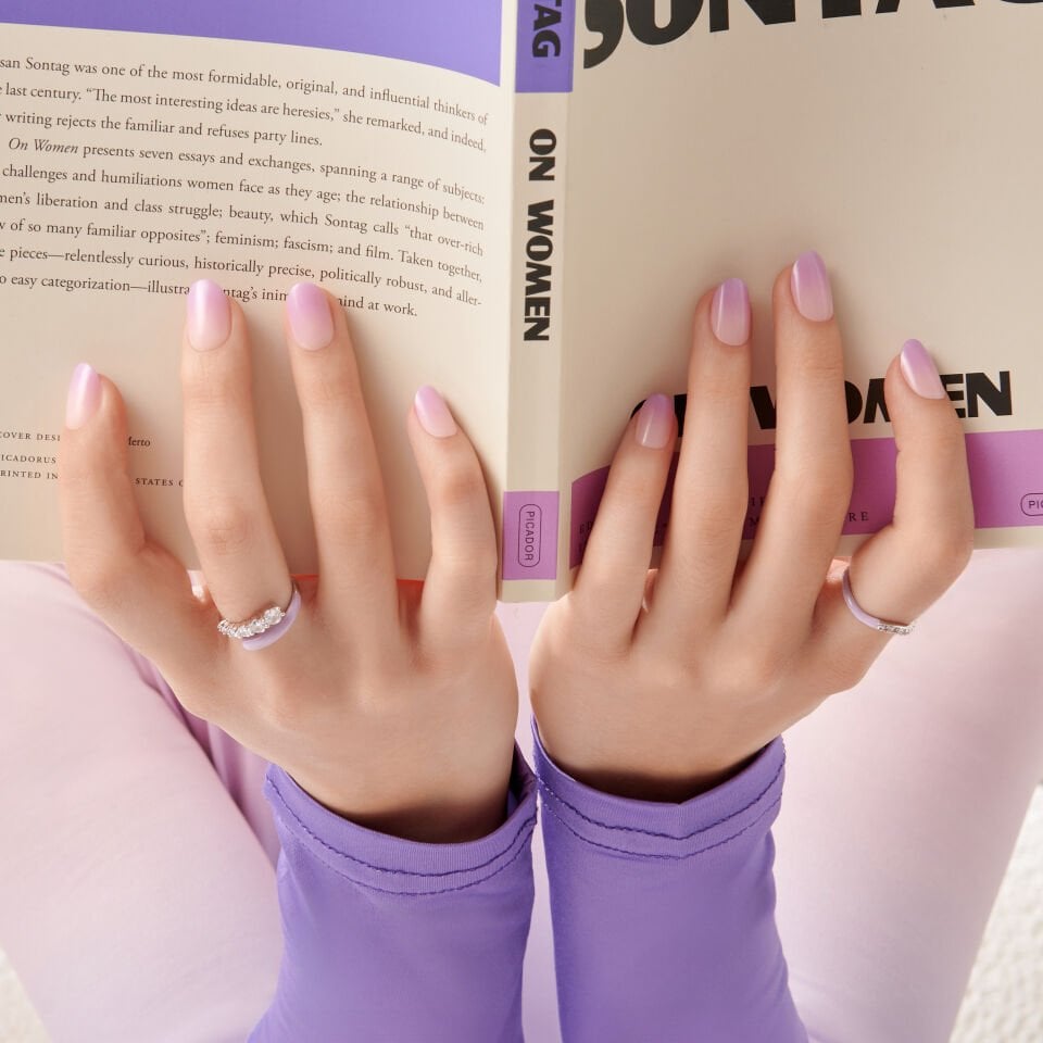 Kendinden Yapışkanlı Takma Tırnak Kısa Ombre Mor